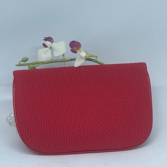 Giorgio Armani Parfums Cosmetic Makeup Travel Flat Pouch Bag - Red - Very Nice - Picture 3 of 8